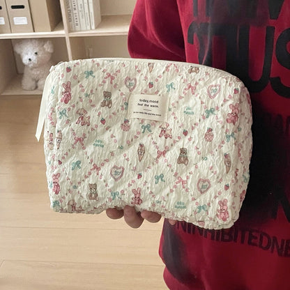 Floral Sheep Makeup Bag Portable Travel Toiletry Organizer