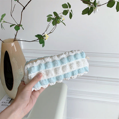 Cute Soft Ruched Makeup Pencil Pouch