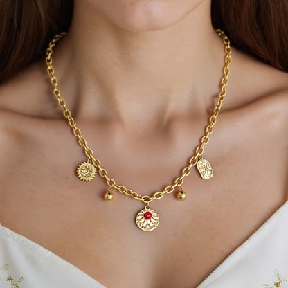 Skull Heart Pendant Stainless Steel Necklace Chic Luxury