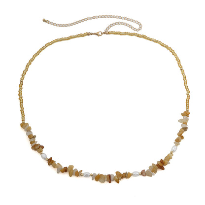 Trendy Crushed Stone Beaded Waist Chain