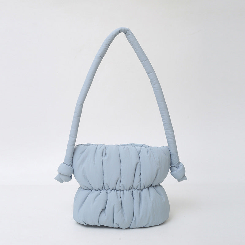 Trendy Nylon Bucket Bag Soft Casual Shoulder Bag