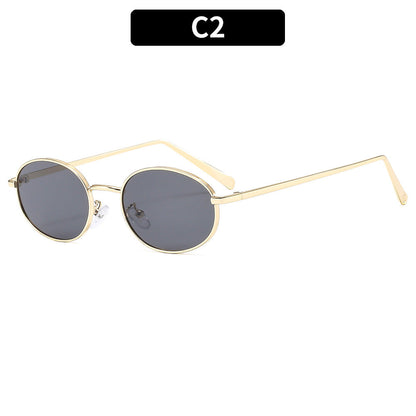 Retro Oval Hip-Hop Fashion Sunglasses Unisex Outdoor UV Protection