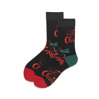 Winter Cute Print Christmas Cotton Crew Socks