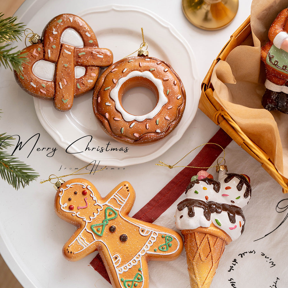 Cute Gingerbread Cookies Christmas Tree Hanging Ornament