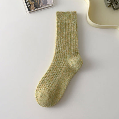 Vintage Thicken Warm Wool Solid Crew Socks