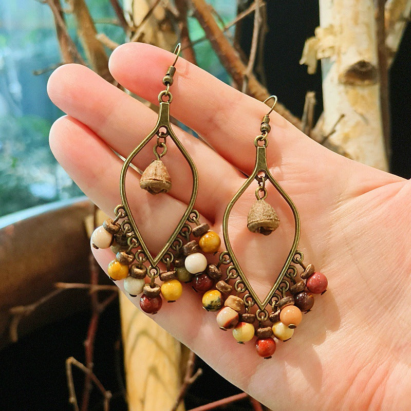 Vintage Chinese Style Tassel Beaded Earrings