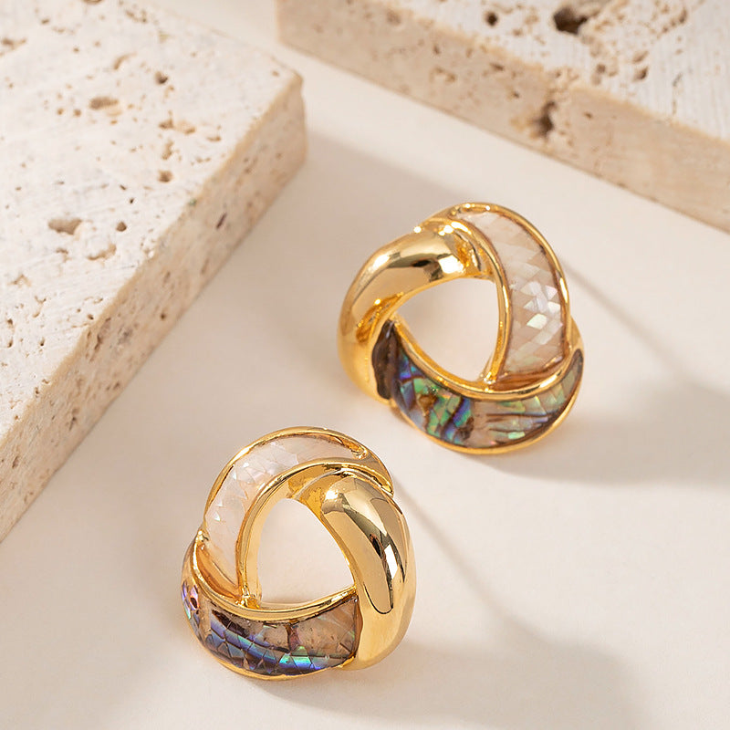 Elegant Geometric Abalone Shell Earrings For Women
