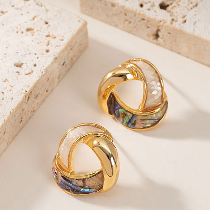 Elegant Geometric Abalone Shell Earrings For Women
