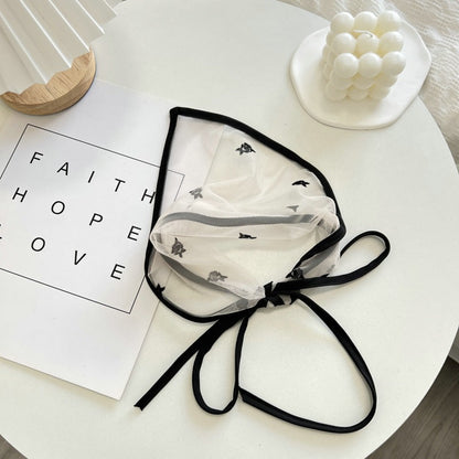 Lace Headband with Black Trim