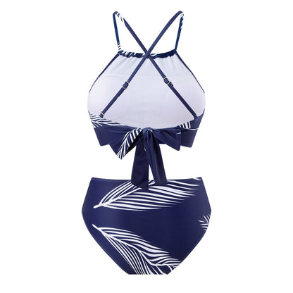 Feather Print Swimwear with Cover