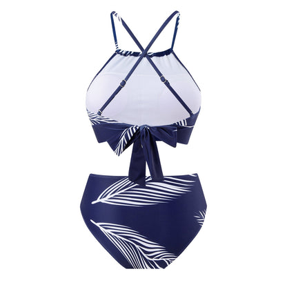 Feather Print Swimwear with Cover