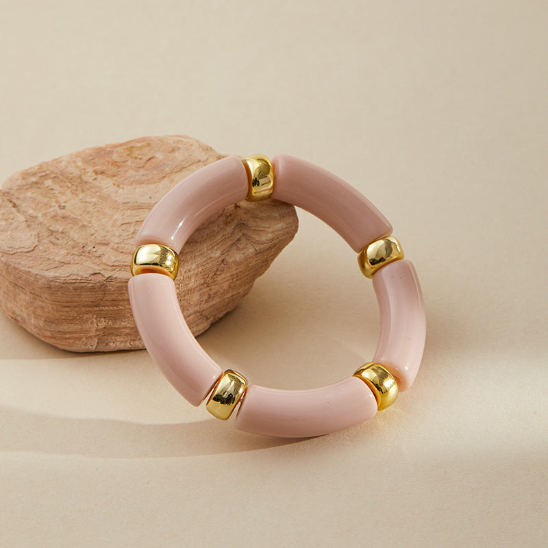 Color Block Irregular Acrylic Bracetets