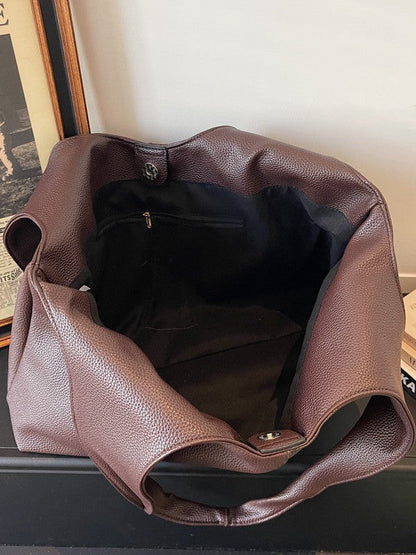 Trendy Color-Block Design Women's Tote Bag Casual Large Capacity Shoulder Bag