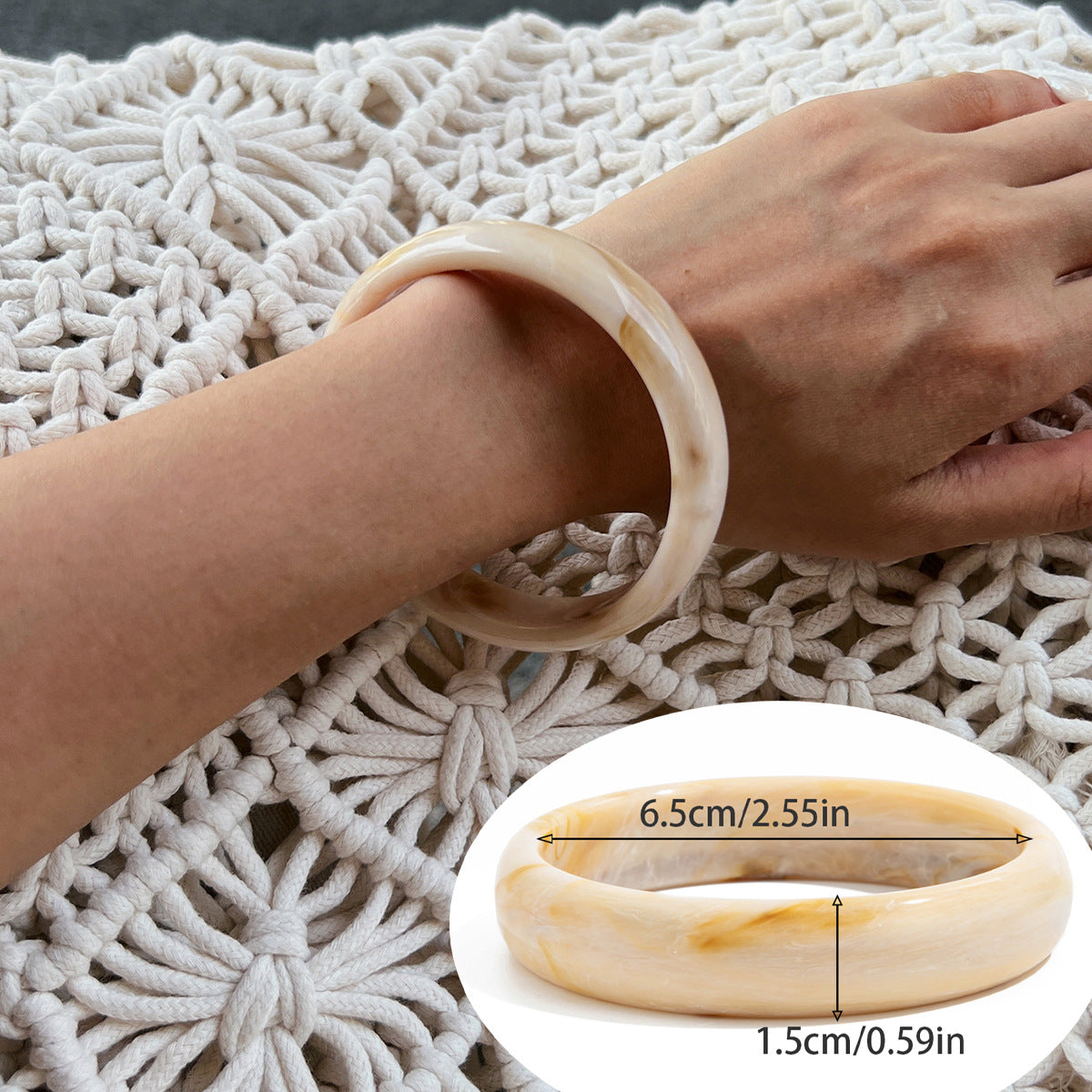 Irregular Ombre Resin Bangles Trendy Casual Bracelet
