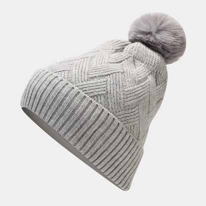 3PCS Solid Color Twist Hat & Scarf Sets