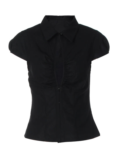 Trendy Slim Fit Cardigan Tee with Lapel Collar