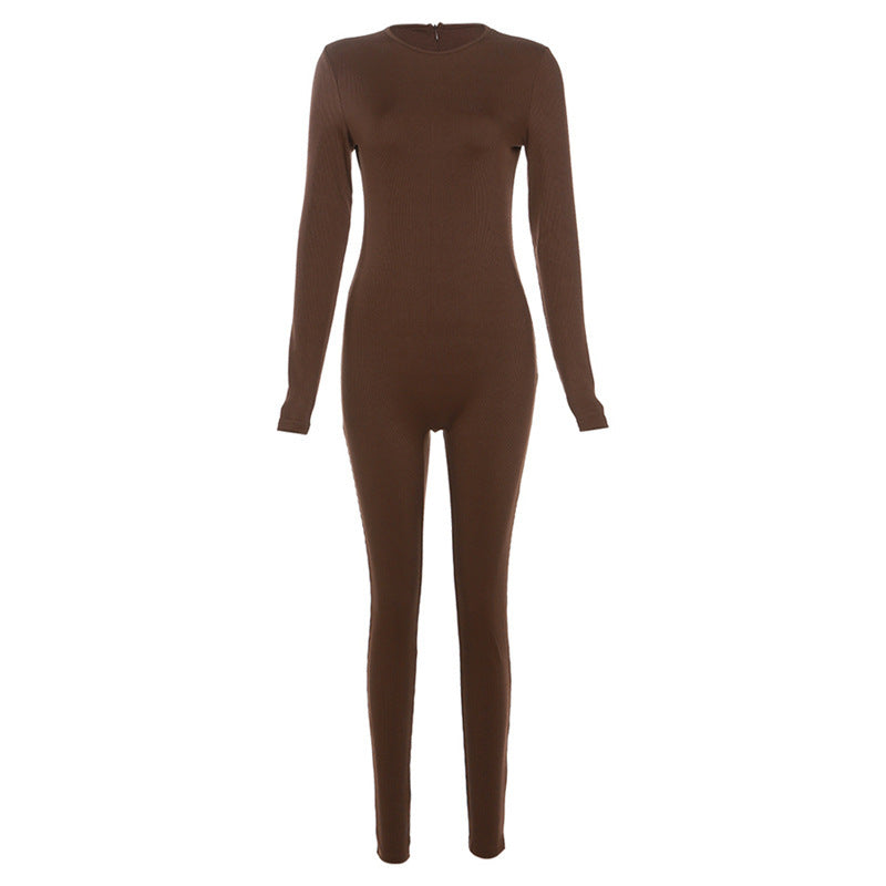 Sexy High-Waisted Jumpsuit With Zipper For Women
