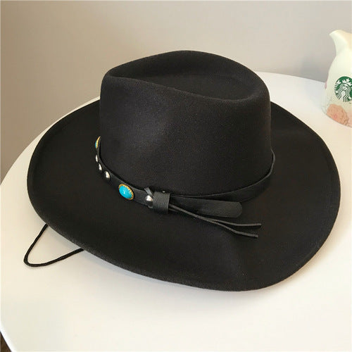 Tibetan Hat Ethnic Style Tibetan Sunshade Hat Wool Sun Hat Men'S And Women'S Felt Hat Sunscreen Hat