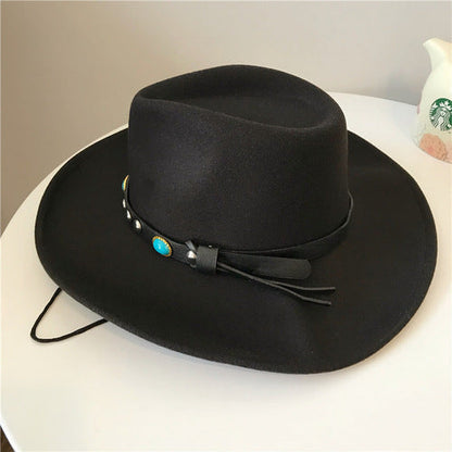 Tibetan Hat Ethnic Style Tibetan Sunshade Hat Wool Sun Hat Men'S And Women'S Felt Hat Sunscreen Hat