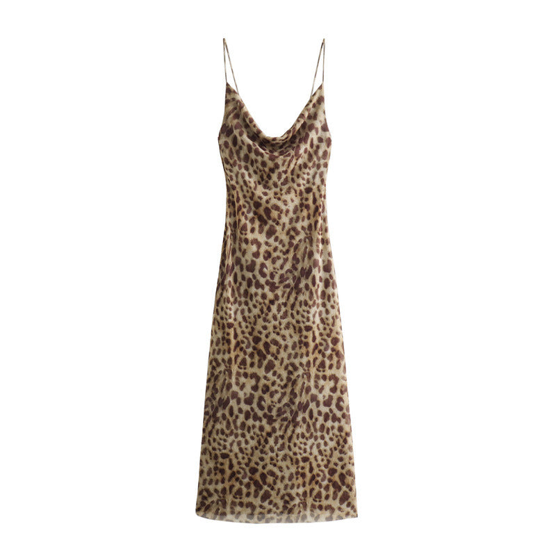 Simple Print Spaghetti Strap Maxi Dress