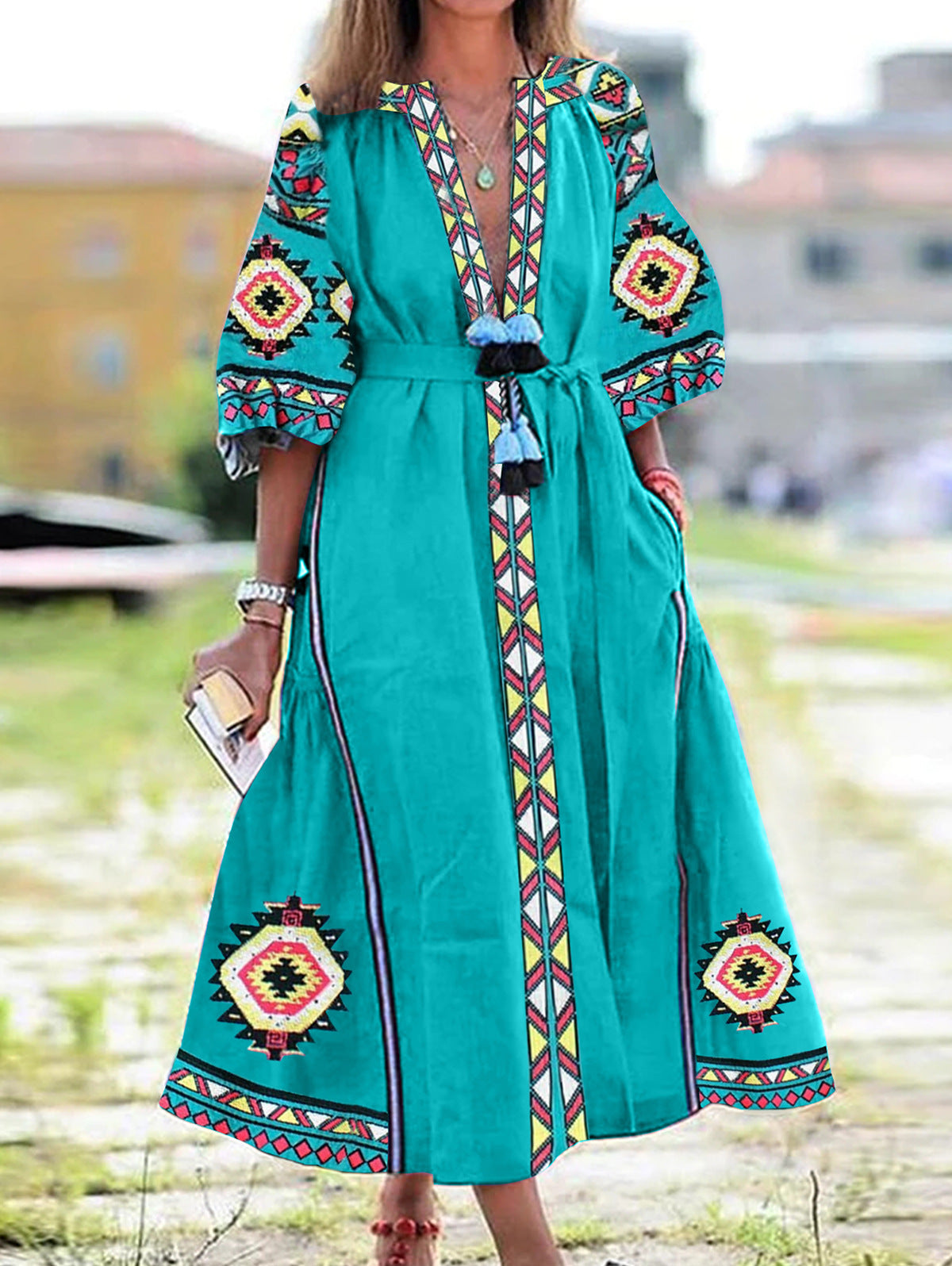 Dress A-Line Digital Print Burnt Floral Dress
