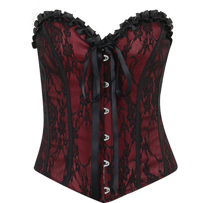 Dark Aesthetic Strapless Lace Crop Top