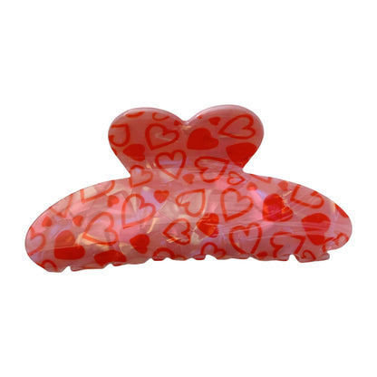 Cute Heart Print Hair Claw