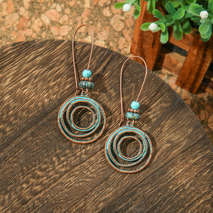 Bohemian Style Metal Earrings Vintage Tassel Earrings for Women