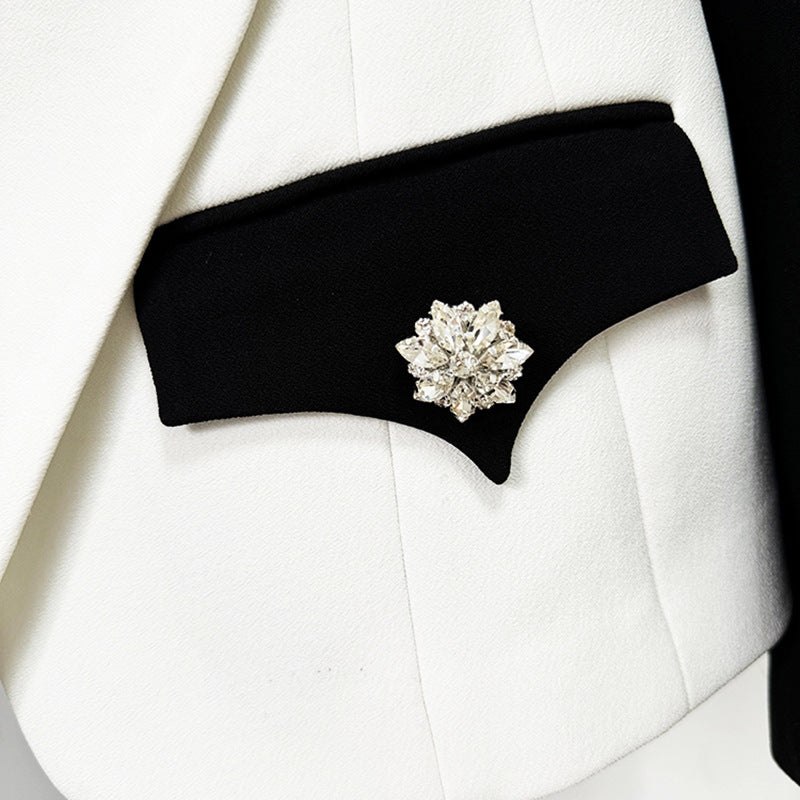 Color Block Slim Fit Blazer Jacket