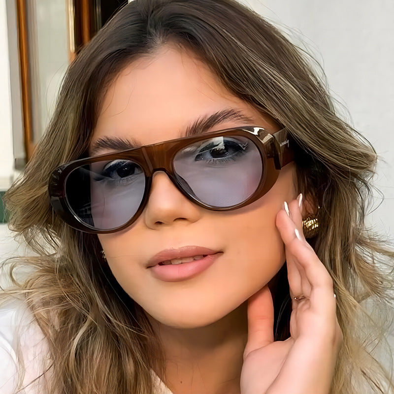 Fashionable Oval High-End Casual UV400 Sunglasses
