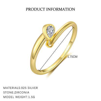 Zircon Cross Simple Adjustable Rings
