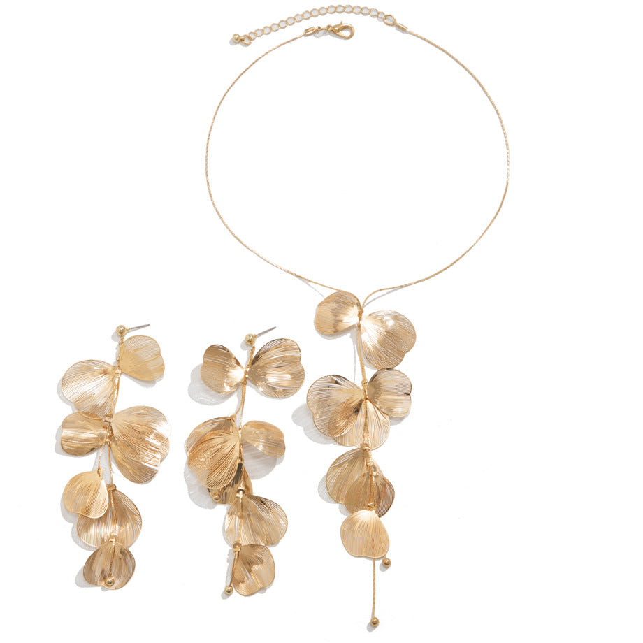 Ginkgo Leaf Tassel Necklace Vintage Choker For Women