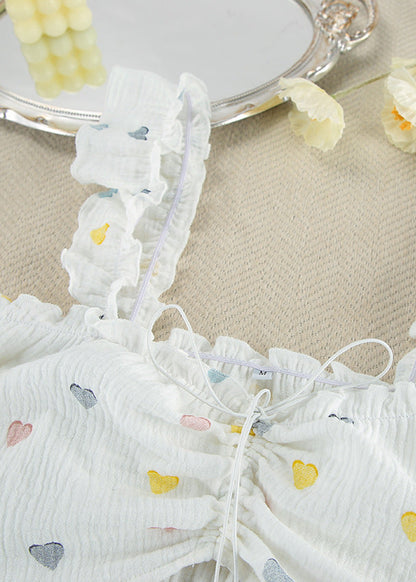 Heart Print Lounge Set Lightweight Fabric