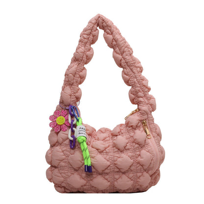 Trendy Pleated Cloud Bag Soft Nylon Casual Shoulder Bag