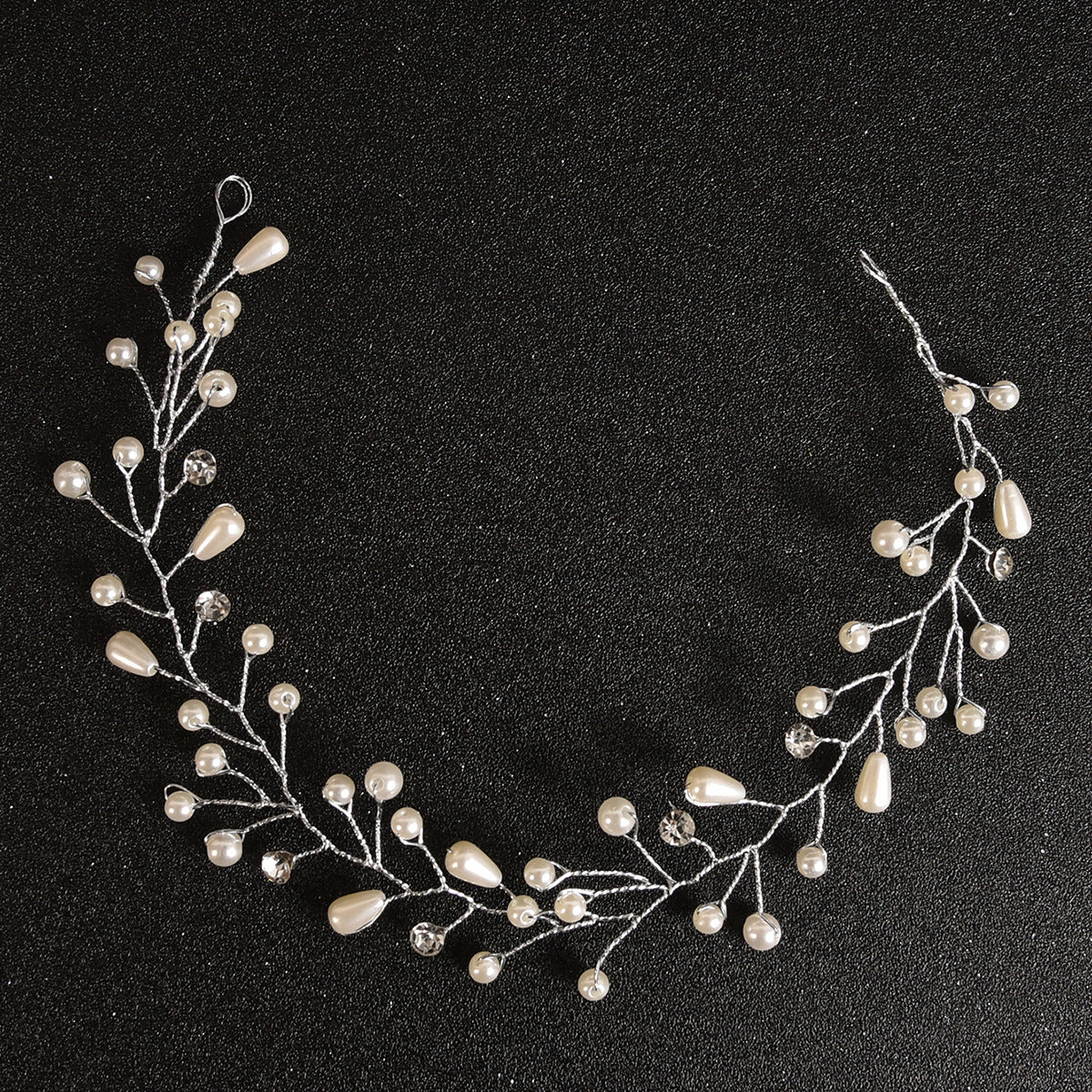 Handmade Pearl And Rhinestone Hairband Wedding Accessories