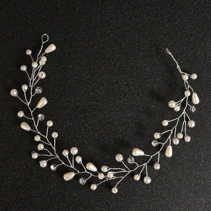 Handmade Pearl And Rhinestone Hairband Wedding Accessories
