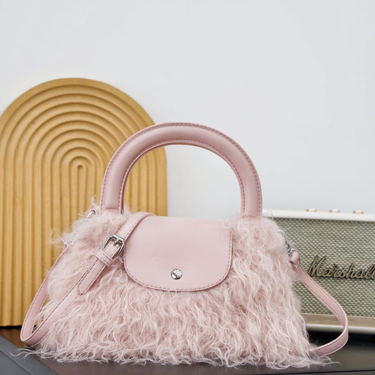 Trendy Fluffy Fur Tote Shoulder Bag