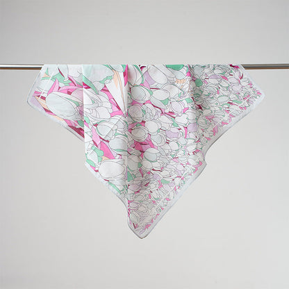 Flower Print Breathable Soft Silk Scarf