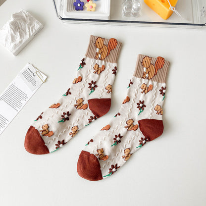 Rufia - Brown Floral Women's Socks