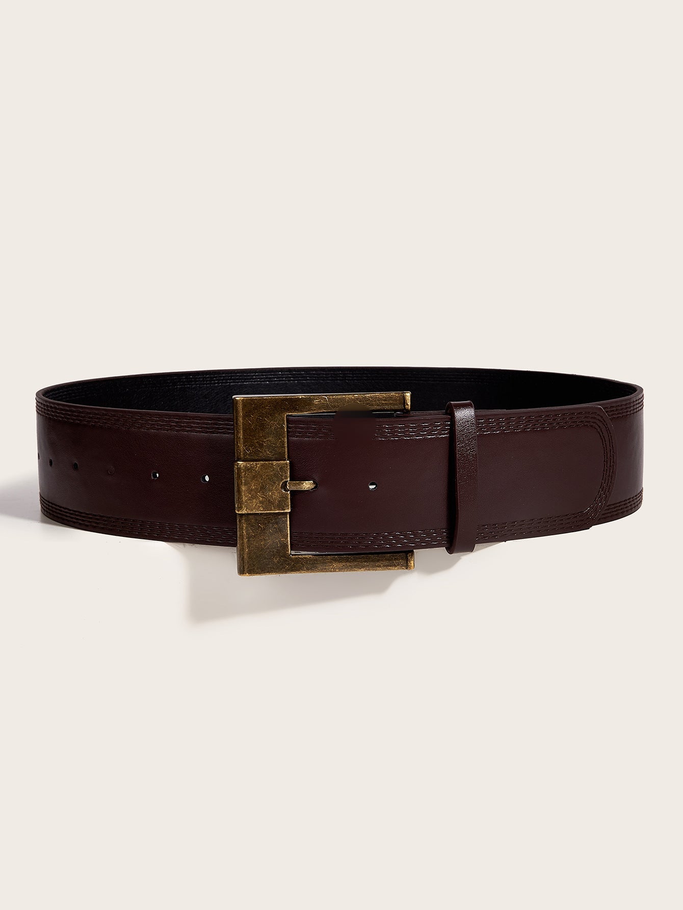 Vintage Distressed Leather Wide Belt