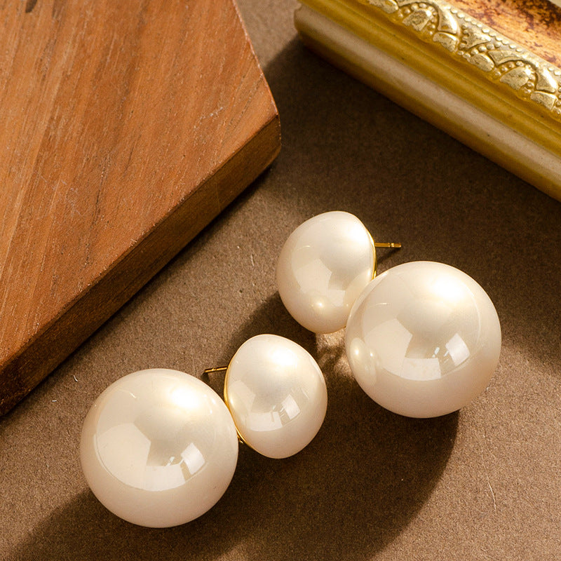 Fashionable Geometric Pearl Earrings With 925 Silver Posts