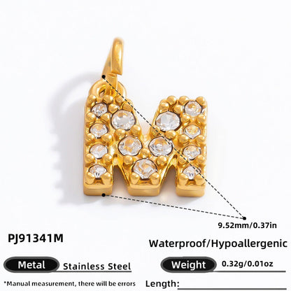 DIY Letter Pendant Necklace and Bracelet Set Stainless Steel Accessories