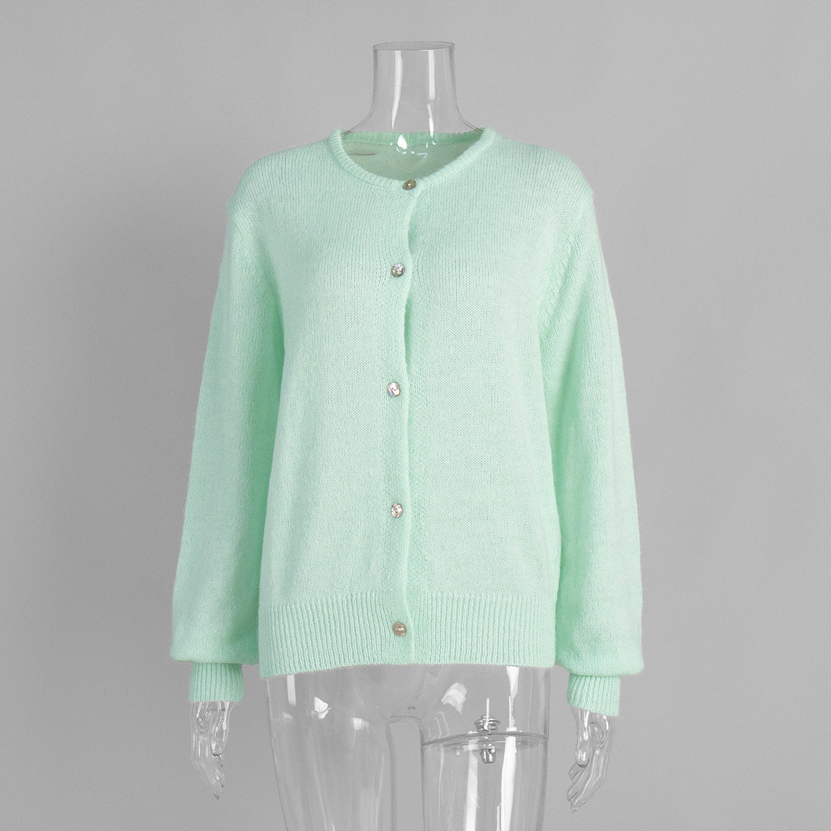 Minimalist Winter Solid Color Knit Cardigan