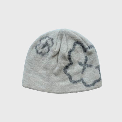 Textured Knitted Wool Blend Beanie Hat for Women