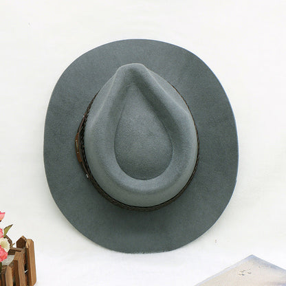 Men's Stylish Wool Fedora Hat with Bow