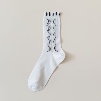 Rufia - Adorable White Rolled Edge Sheer Socks