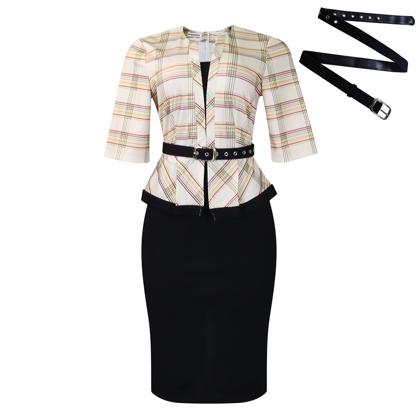 Elegant V-Neck Bodycon Dress With Belt