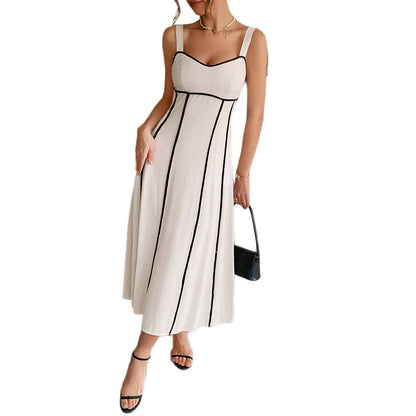 Casual V Neck A-Line Maxi Dress for Women
