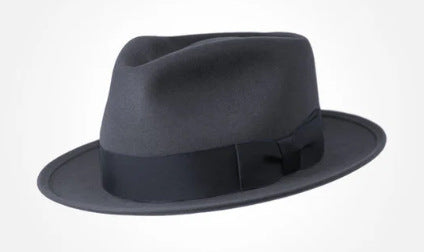 Classic Wool Felt Fedora Hat for Autumn and Winter