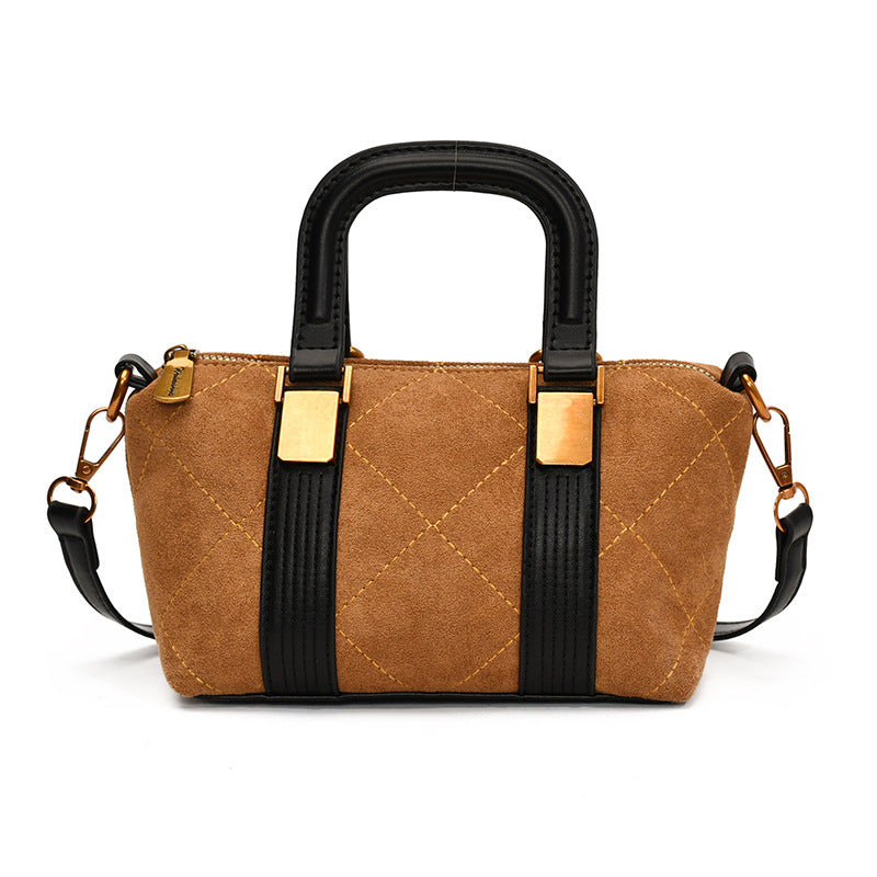 Retro Suede Handbag for Women Stylish Casual Tote Bag
